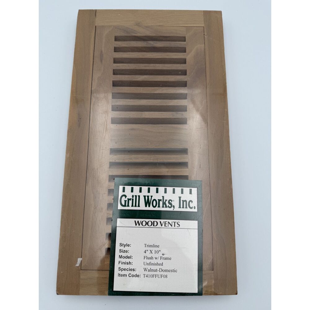 Grill Works Wood Vents 4"x10" Walnut-Domestic Unfinished New-A1